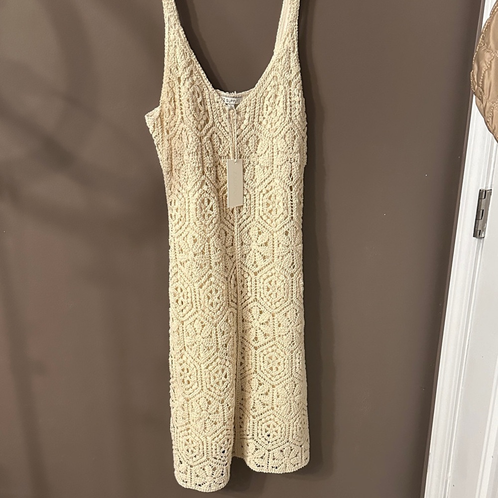 Z Supply Cream Crochet Midi Dress